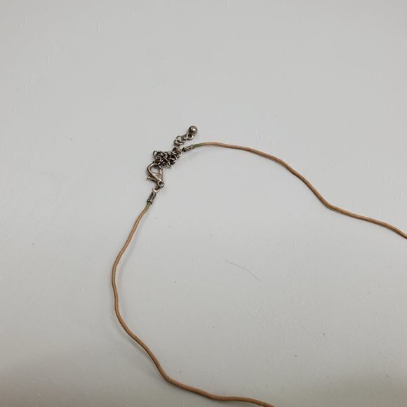 Cognac Amber Necklace Beaded Cord‎ Brown Orange Sil - Picture 4 of 7